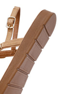 Women's Beige Flip Flop Sandals with Stones | Derimod Women's Beige Flip Flop Sandals with Stones | Derimod