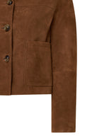 Jill Women's Brown Short Leather Jacket | Derimod Jill Women's Brown Short Leather Jacket | Derimod
