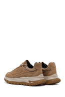 Men's Beige Lace-Up Thick-Soled Nubuck Leather Casual Sneaker | Derimod Men's Beige Lace-Up Thick-Soled Nubuck Leather Casual Sneaker | Derimod