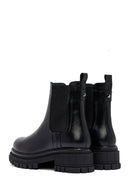 Woman Black Thick Sole Leather Chelsea Boots | Derimod Woman Black Thick Sole Leather Chelsea Boots | Derimod