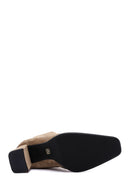 Women's Brown Suede Leather Heeled Boots | Derimod Women's Brown Suede Leather Heeled Boots | Derimod