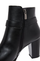 Women's Black Zippered Buckle Heeled Boots | Derimod Women's Black Zippered Buckle Heeled Boots | Derimod