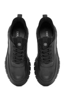 Erkek Siyah Bağcıklı Deri Sneaker | Derimod Erkek Siyah Bağcıklı Deri Sneaker | Derimod