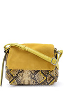 Women's Snakeskin Detailed Crossbody Bag | Derimod Women's Snakeskin Detailed Crossbody Bag | Derimod