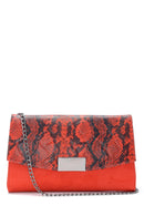 Women's Snakeskin Detailed Clutch Bag | Derimod Women's Snakeskin Detailed Clutch Bag | Derimod