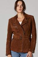 Mayfair Women's Suede Leather Jacket | Derimod Mayfair Women's Suede Leather Jacket | Derimod