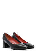 Derimod Gritti Women's Black Thick Heeled Leather Shoes | Derimod Derimod Gritti Women's Black Thick Heeled Leather Shoes | Derimod
