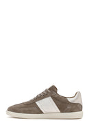 Women's Mink Lace-Up Suede Leather Sneakers | Derimod Women's Mink Lace-Up Suede Leather Sneakers | Derimod