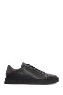 Erkek Siyah Bağcıklı Deri Sneaker | Derimod Erkek Siyah Bağcıklı Deri Sneaker | Derimod