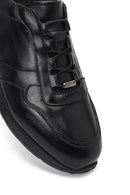 Erkek Siyah Bağcıklı Deri Sneaker | Derimod Erkek Siyah Bağcıklı Deri Sneaker | Derimod