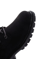 Caterpillar Women's Black Utah Fur Nubuck Leather Lace-up Boots | Derimod Caterpillar Women's Black Utah Fur Nubuck Leather Lace-up Boots | Derimod