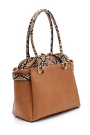 Women's Snakeskin Pattern Detailed Shoulder Bag | Derimod Women's Snakeskin Pattern Detailed Shoulder Bag | Derimod