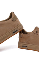 Erkek Vizon Bağcıklı Nubuk Deri Sneaker | Derimod Erkek Vizon Bağcıklı Nubuk Deri Sneaker | Derimod