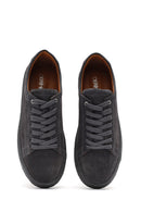 Erkek Gri Bağcıklı Süet Deri Sneaker | Derimod Erkek Gri Bağcıklı Süet Deri Sneaker | Derimod