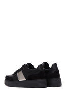 Women's Black Leather Thick Soled Sneaker | Derimod Women's Black Leather Thick Soled Sneaker | Derimod