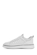 Erkek Beyaz Bağcıklı Kalın Tabanlı Deri Sneaker | Derimod Erkek Beyaz Bağcıklı Kalın Tabanlı Deri Sneaker | Derimod