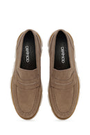 Erkek Vizon Süet Deri Casual Loafer | Derimod Erkek Vizon Süet Deri Casual Loafer | Derimod