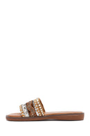 Woman Beige Stone Slippers | Derimod Woman Beige Stone Slippers | Derimod