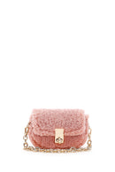 Women's Pink Plush Mini Crossbody Bag | Derimod Women's Pink Plush Mini Crossbody Bag | Derimod