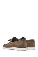Erkek Bej Püsküllü Süet Deri Casual Loafer | Derimod Erkek Bej Püsküllü Süet Deri Casual Loafer | Derimod