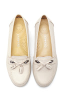 Women's Beige Leather Thick Soled Comfort Shoes | Derimod Women's Beige Leather Thick Soled Comfort Shoes | Derimod