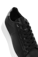 Erkek Siyah Bağcıklı Kalın Tabanlı Deri Sneaker | Derimod Erkek Siyah Bağcıklı Kalın Tabanlı Deri Sneaker | Derimod