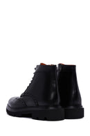 Men's Black Leather Zippered Boots | Derimod Men's Black Leather Zippered Boots | Derimod