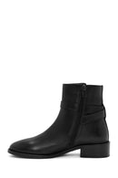Women's Black Zippered Leather Boots | Derimod Women's Black Zippered Leather Boots | Derimod