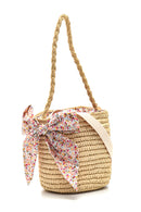 Women's Straw Handbag with Accessory Detail | Derimod Women's Straw Handbag with Accessory Detail | Derimod
