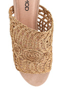 Women's Straw Heeled Slippers | Derimod Women's Straw Heeled Slippers | Derimod