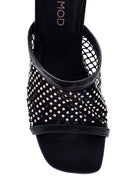 Women's Stone Detailed Heeled Slippers | Derimod Women's Stone Detailed Heeled Slippers | Derimod
