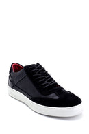 Men's Suede Detailed Leather Sneaker | Derimod Men's Suede Detailed Leather Sneaker | Derimod