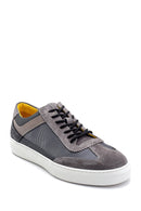 Men's Suede Detailed Leather Sneaker | Derimod Men's Suede Detailed Leather Sneaker | Derimod