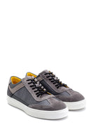 Men's Suede Detailed Leather Sneaker | Derimod Men's Suede Detailed Leather Sneaker | Derimod