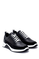 Men's Suede Detailed Leather Sneaker | Derimod Men's Suede Detailed Leather Sneaker | Derimod