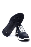 Men's Suede Detailed Leather Sneaker | Derimod Men's Suede Detailed Leather Sneaker | Derimod