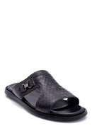 Men's Leather Printed Slippers | Derimod Men's Leather Printed Slippers | Derimod