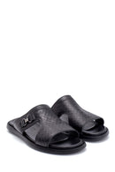 Men's Leather Printed Slippers | Derimod Men's Leather Printed Slippers | Derimod