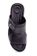 Men's Leather Printed Slippers | Derimod Men's Leather Printed Slippers | Derimod