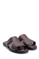 Men's Leather Printed Slippers | Derimod Men's Leather Printed Slippers | Derimod