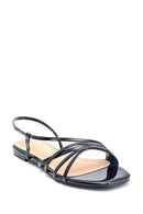 Women's Black Patent Leather Sandals | Derimod Women's Black Patent Leather Sandals | Derimod