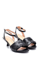 Women's Knitted Detailed Heeled Sandals | Derimod Women's Knitted Detailed Heeled Sandals | Derimod