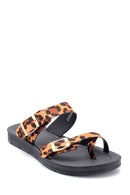 Kadın Leoper Desenli Casual Terlik | Derimod Kadın Leoper Desenli Casual Terlik | Derimod