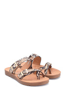 Women's Snake Printed Casual Slippers | Derimod Women's Snake Printed Casual Slippers | Derimod