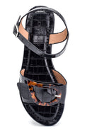 Women's Crocodile Printed Casual Sandals | Derimod Women's Crocodile Printed Casual Sandals | Derimod
