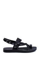 Women's Crocodile Printed Casual Sandals | Derimod Women's Crocodile Printed Casual Sandals | Derimod