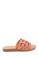 Women's Camel Casual Flat Slippers | Derimod Women's Camel Casual Flat Slippers | Derimod