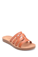 Women's Camel Casual Flat Slippers | Derimod Women's Camel Casual Flat Slippers | Derimod