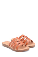 Women's Camel Casual Flat Slippers | Derimod Women's Camel Casual Flat Slippers | Derimod