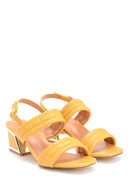 Women's Thick Heeled Quilted Sandals | Derimod Women's Thick Heeled Quilted Sandals | Derimod